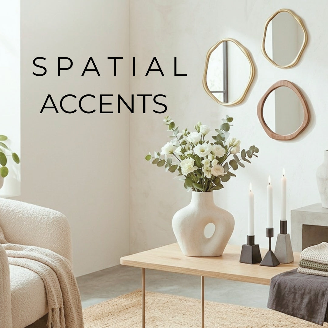 Spatial Accents - Minimalist forms, thoughtful textures, and contemporary interior products  in a  living  room image, category image.
