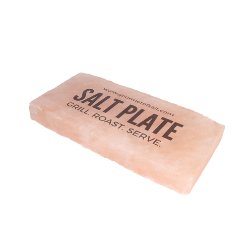 Salt plate with text on a white background