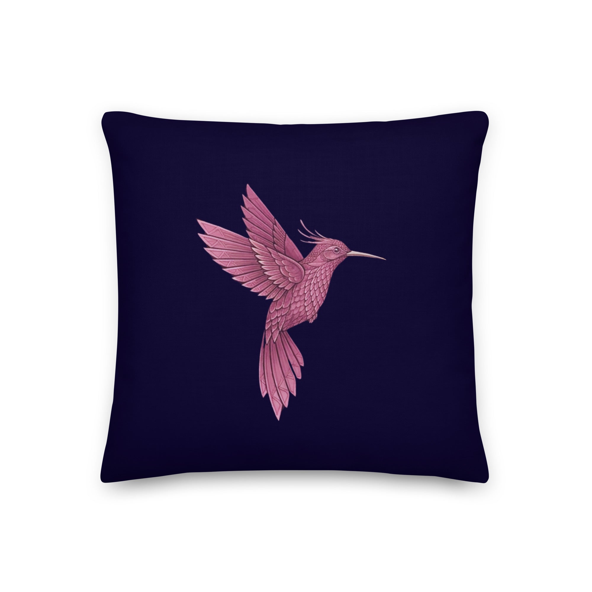 Hummingbird design pillow product mockup