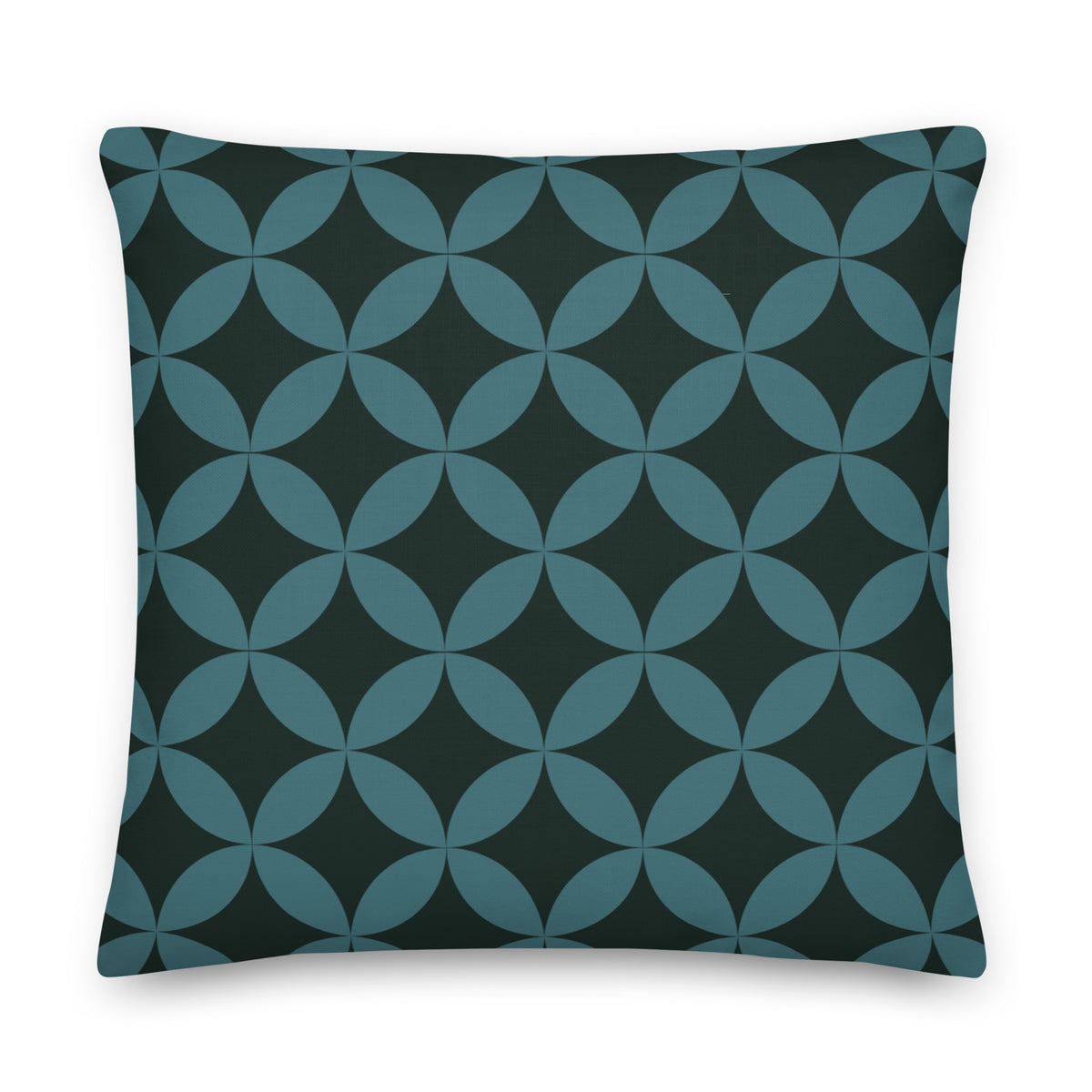 Mid-Century Modern Geometric Pillow in Twilight Ocean by Lume Vivendi - Periwinkle & Blue 22" Square Throw Pillow