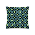 Mid-Century Modern Geometric Pillow in Ocean - Teal and Lime Green Coastal Pattern product image
