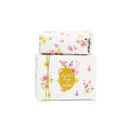 A 100g bar of White Jasmine scented soap in a luxury white box decorated with delicate floral patterns and gold accents.