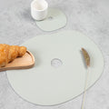 Natural Leather Placemat & Coaster Set | Grey Blue