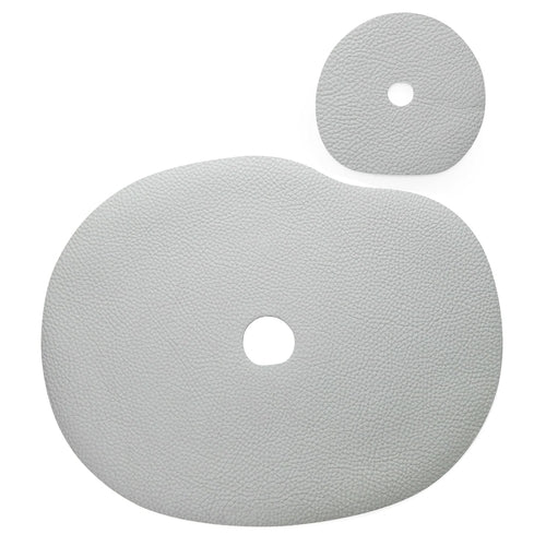 Natural Leather Placemat & Coaster Set | Grey Blue